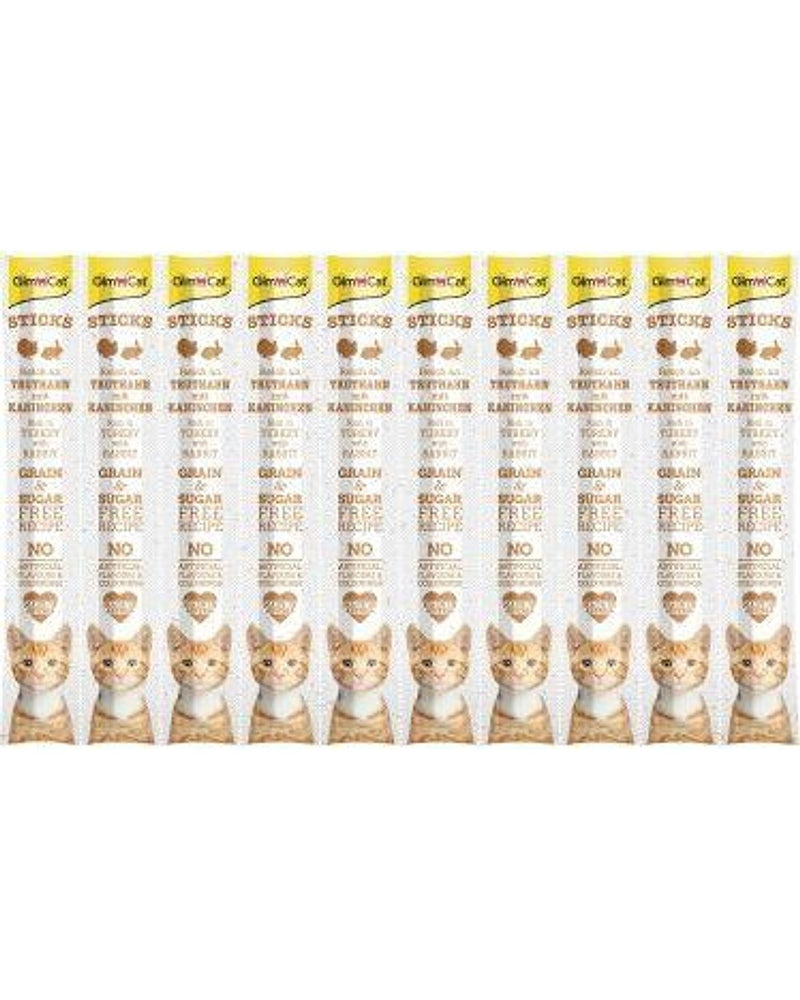 GimCat Sticks Tahılsız Hindi ve Tavşanlı Kedi Ödül Çubuğu 10'lu