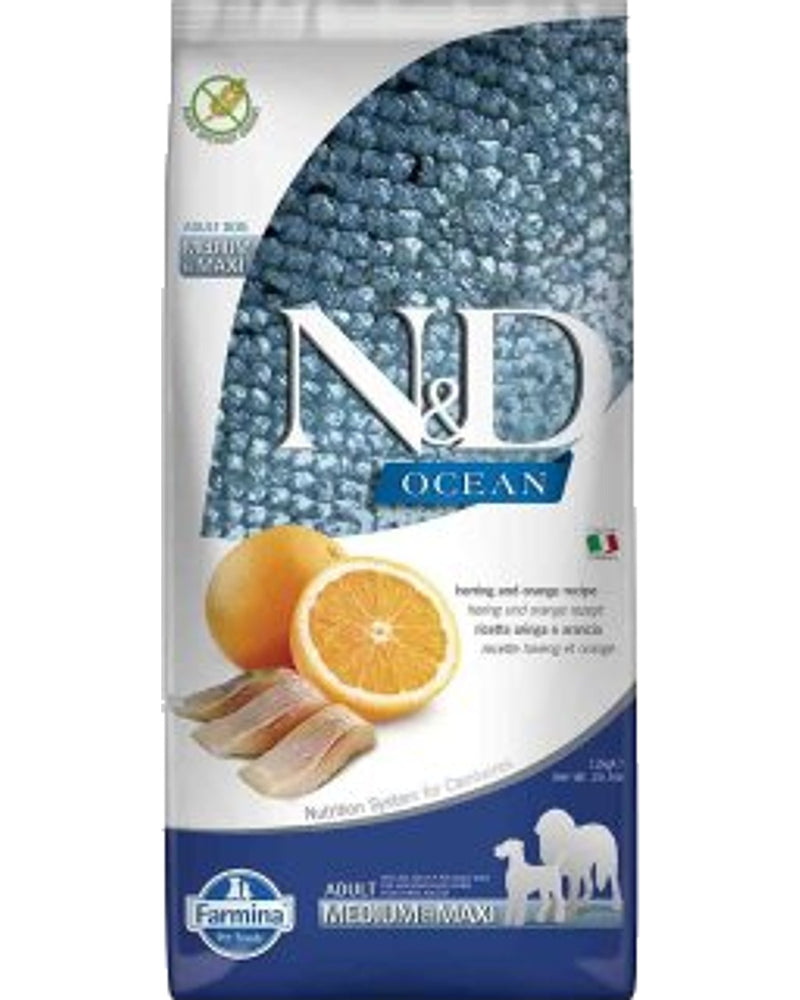 N&D Ocean Tahılsız Ringa Balıklı Büyük Irk Köpek Maması 12 kg