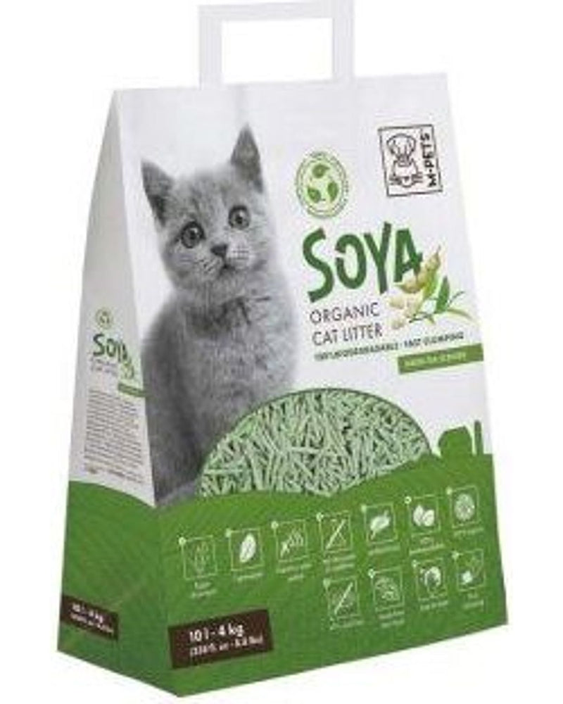 Yeşil Çaylı Topaklanan Organik Soya Kedi Kumu, 10 L