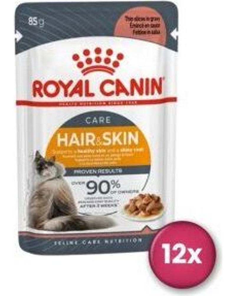 Soslu Yetişkin Yaş Kedi Maması, 85 gr x 12 (Hair & Skin)