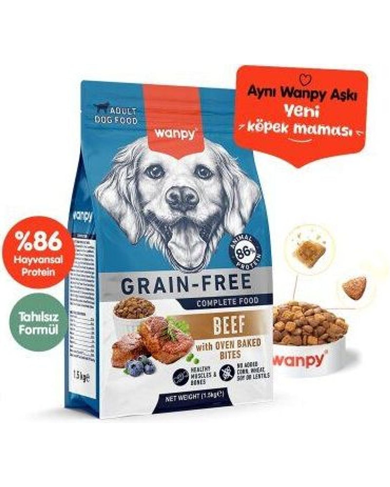 Wanpy Sığır Etli Tahılsız Yetişkin Köpek Maması 1,5 kg
