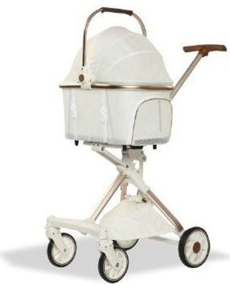 EuroDog Katlanabilir Tekerlekli Köpek Arabası 80,5x48,5x112 cm (Beyaz)