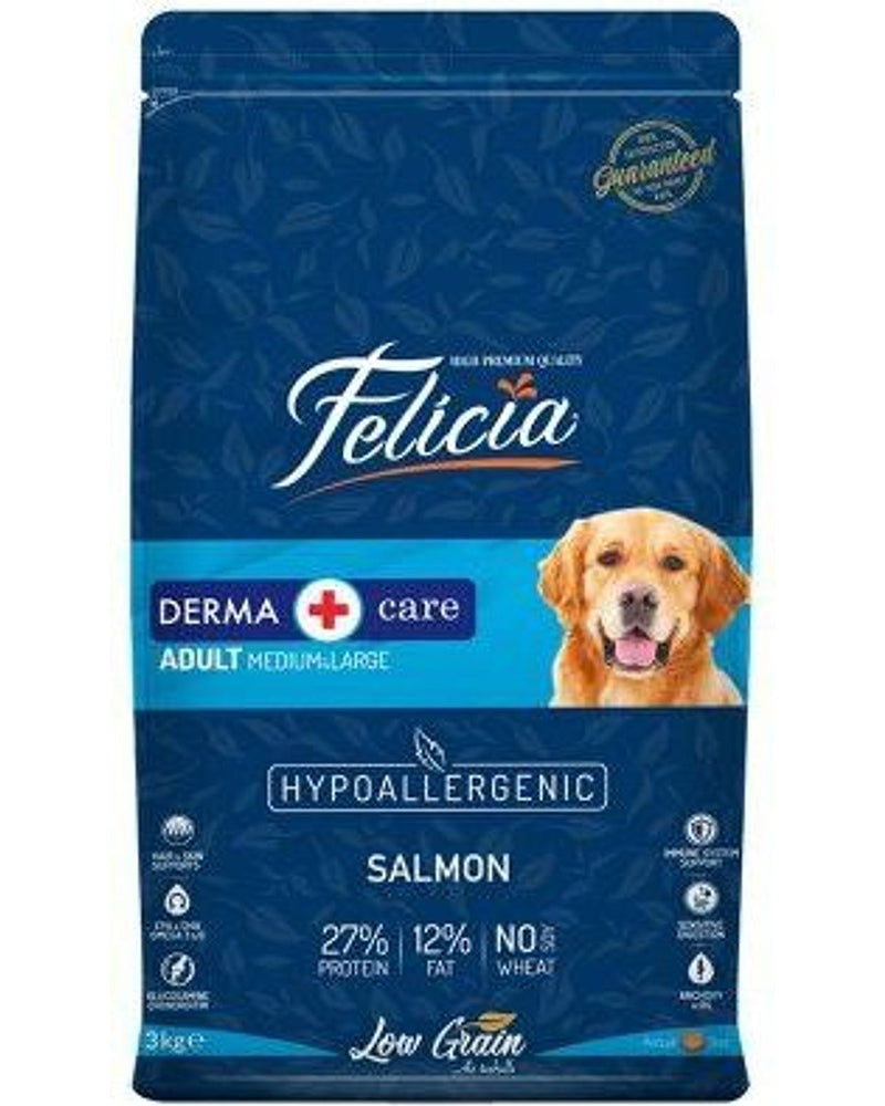 Felicia Düşük Tahıllı Somon Balıklı Yetişkin Köpek Maması 3 kg