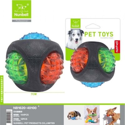 Nunbell Işıklı Plastik Top Köpek Oyuncağı 7 cm