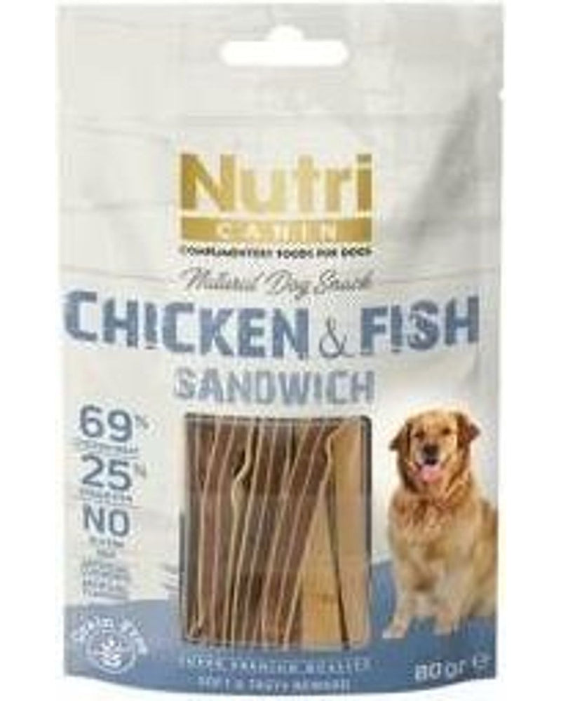 Nutri Canin Tavuklu ve Balıklı Tahılsız Sandviç Köpek Ödülü 80 gr