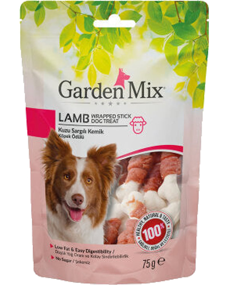 Garden Mix Kuzu Sargılı Köpek Çiğneme Kemik Ödülü (75 gr)
