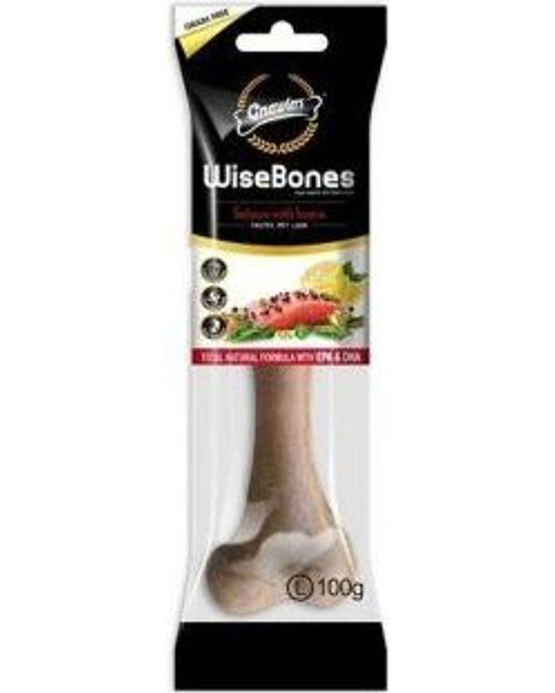 Gnawlers Wise Bone Somonlu Tahılsız Köpek Ödül Kemiği L 100 gr