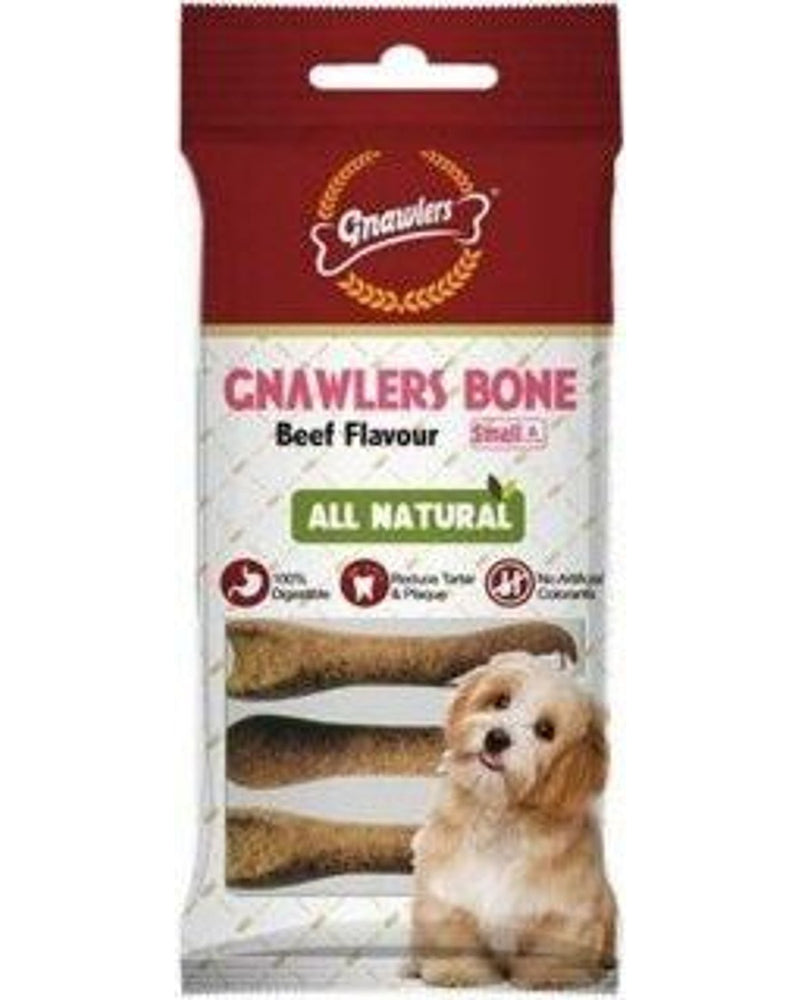 Gnawlers Kolajenli Biftekli Köpek Ödül Kemiği S 7,5 cm 6'lı