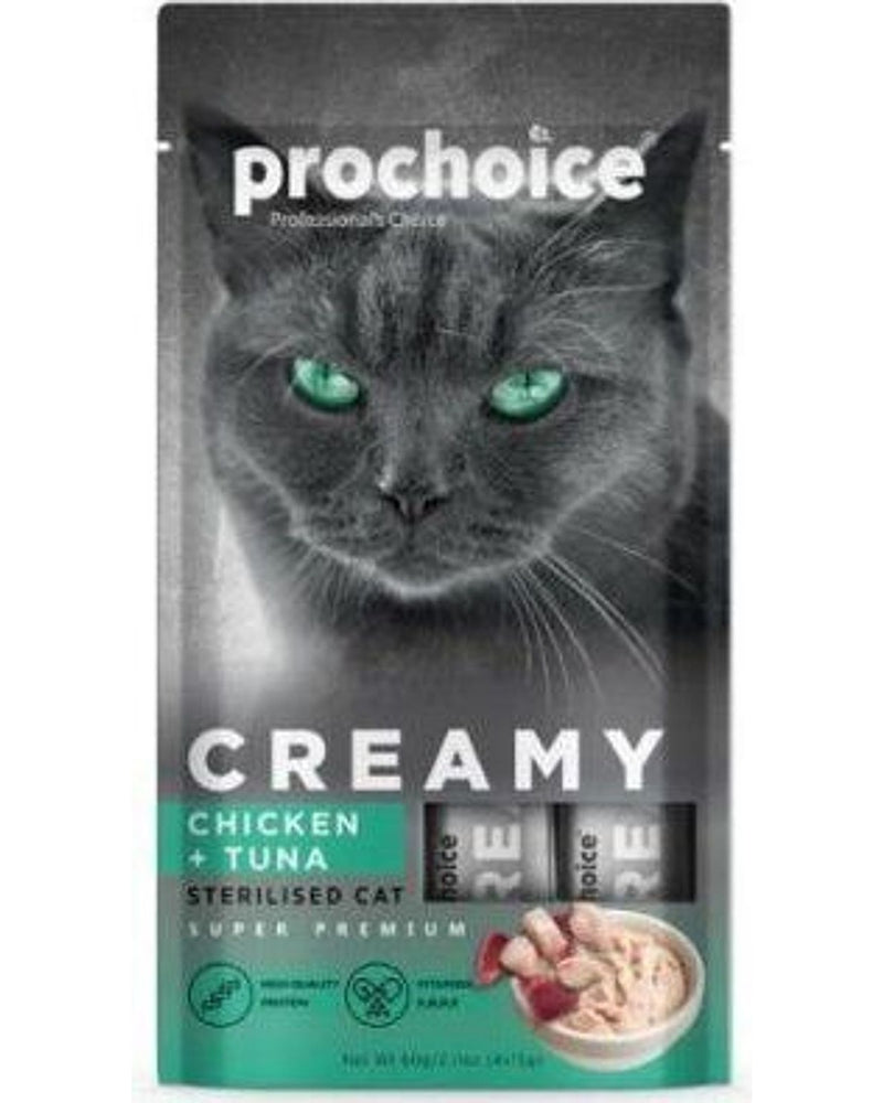 Prochoice Creamy Tavuklu Ton Balıklı Sıvı Krema Kedi Ödülü 4 x 15 gr