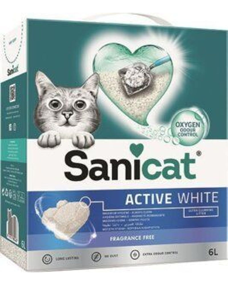 Sanicat Kokusuz Topaklanan Beyaz Bentonit Kedi Kumu 6 L