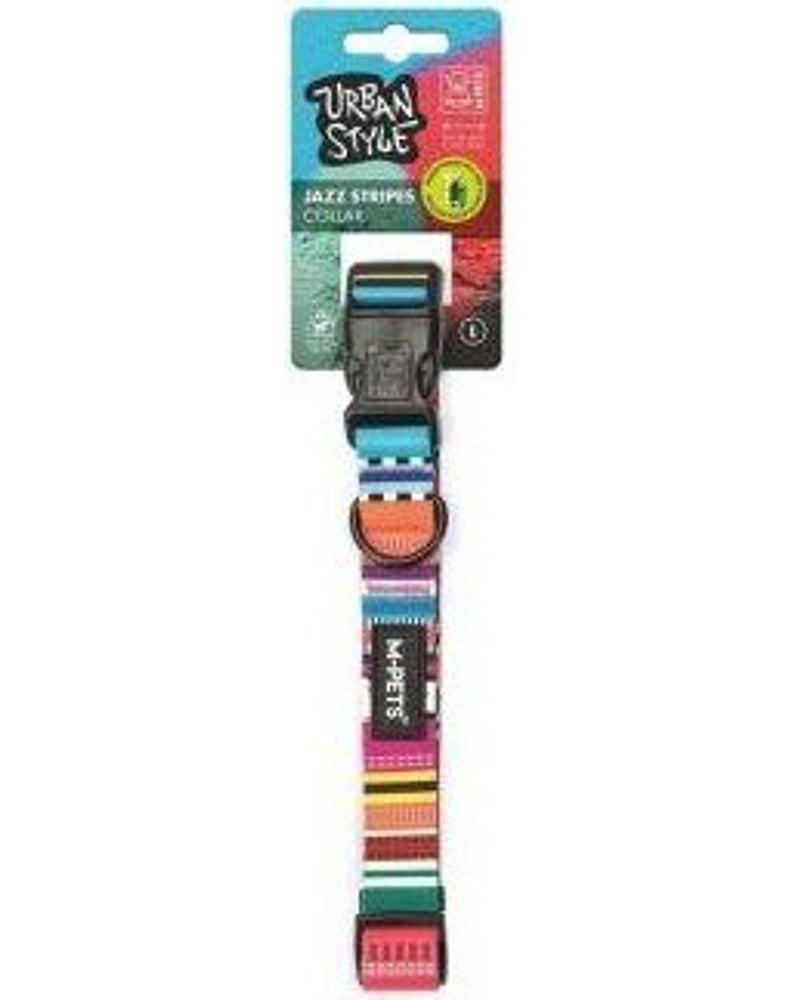 M-Pets Urban Style Jazz Çizgili Köpek Boyun Tasması L