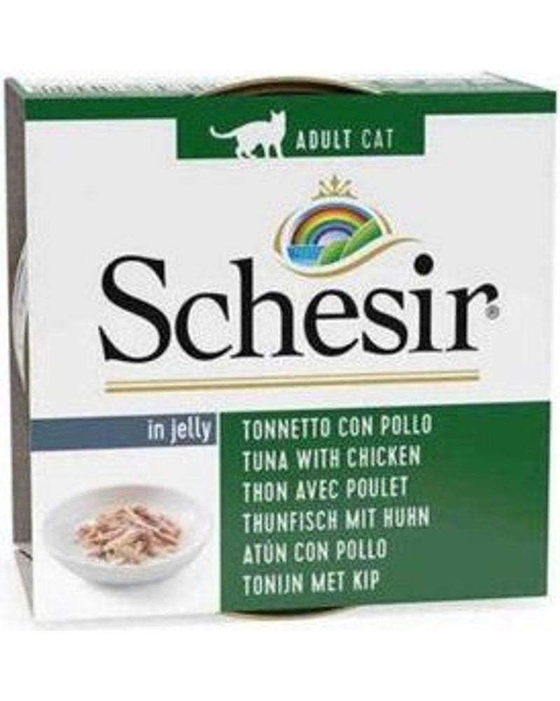 Schesir Jelli Ton Balıklı ve Tavuklu Yetişkin Kedi Konservesi 85 gr