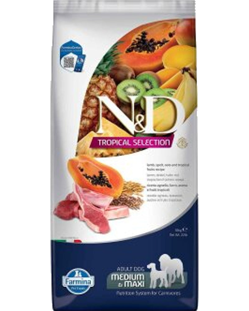 N&D Tropical Kuzu Etli Düşük Tahıllı Orta-Büyük Irk Köpek Maması 10 kg