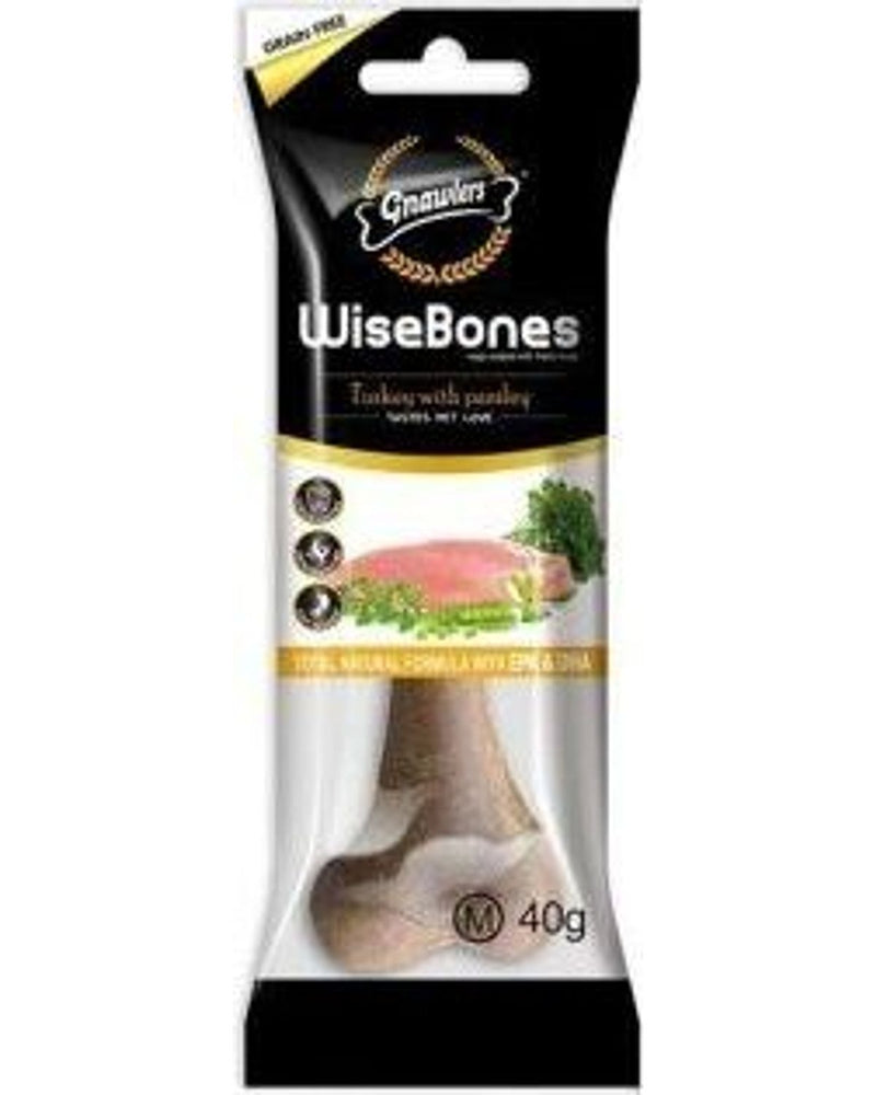 Gnawlers Hindi ve Maydanozlu Tahılsız Köpek Ödül Kemiği 40 gr (M)