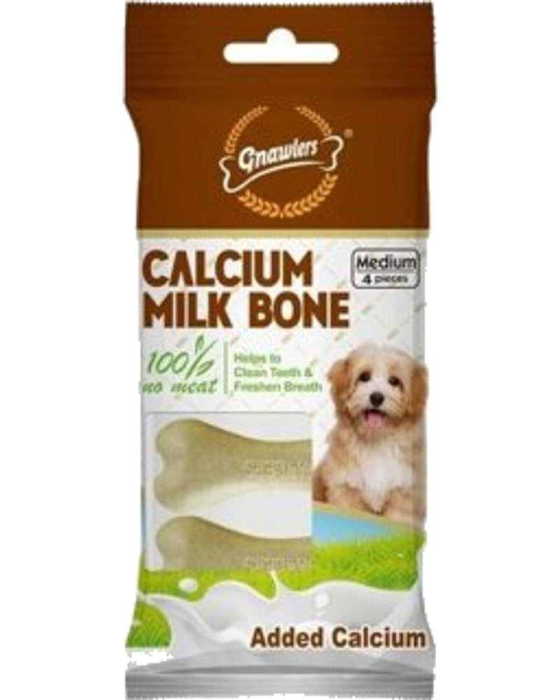 Gnawlers Kalsiyumlu Sütlü Köpek Ödül Kemiği 7,5 cm 4'lü (M)