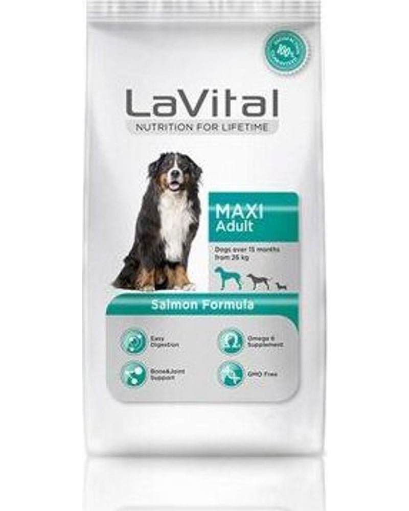 LaVital Maxi Somonlu Büyük Irk Köpek Maması 12 kg + 3 kg Hediyeli