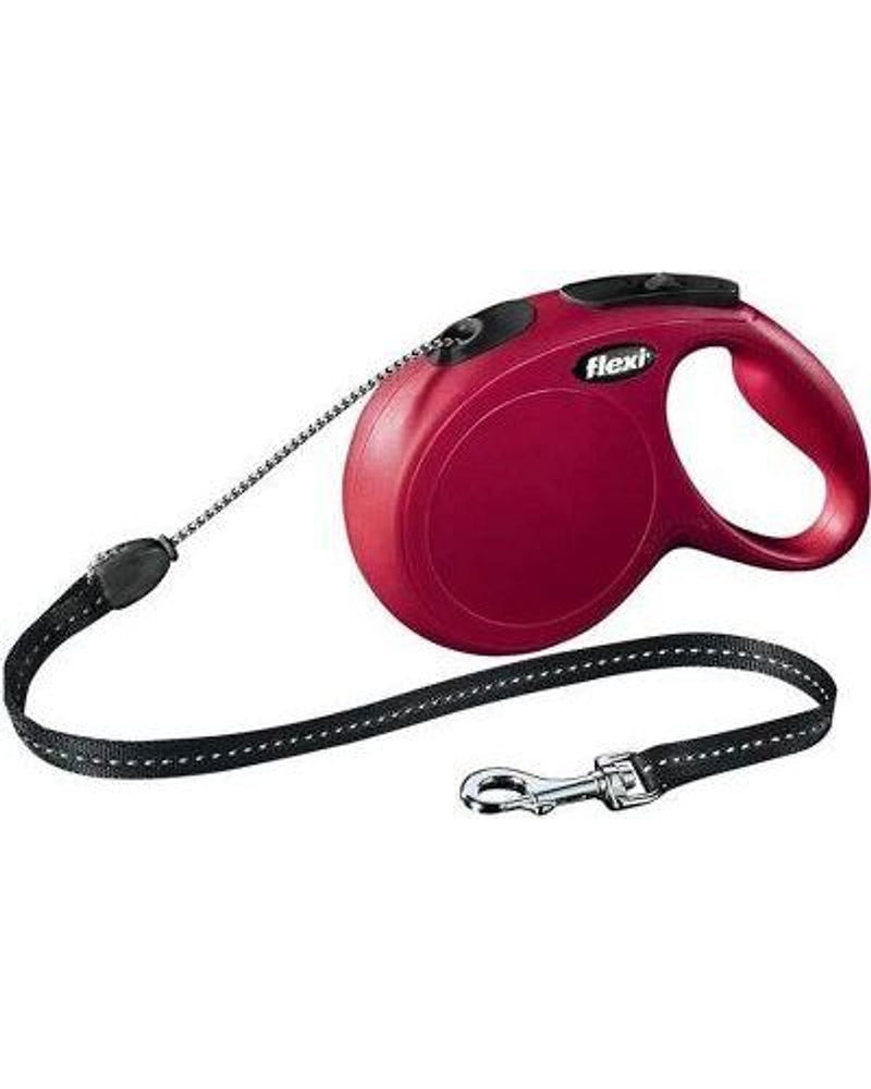 Flexi New Classic İp Otomatik Köpek Tasması 8 m (M, Kırmızı)