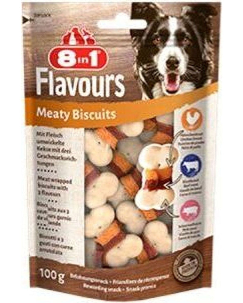 8in1 Et Sarılı Kıtır Bisküvi Köpek Ödülü 100 gr