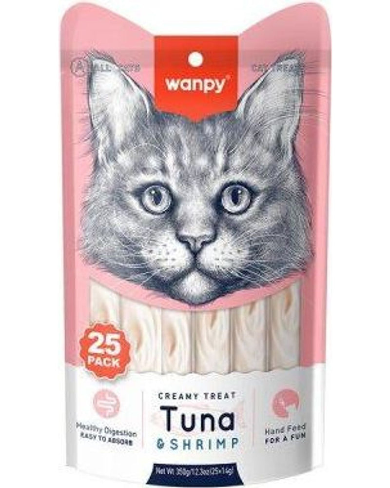 Wanpy Ton ve Karidesli Sıvı Krema Kedi Ödülü 25x14 gr
