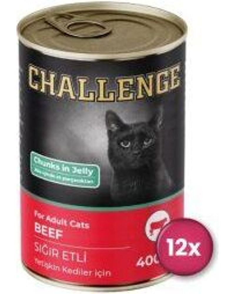 Challenge Dilimli Sığır Etli Yetişkin Kedi Konservesi 400 gr x 12