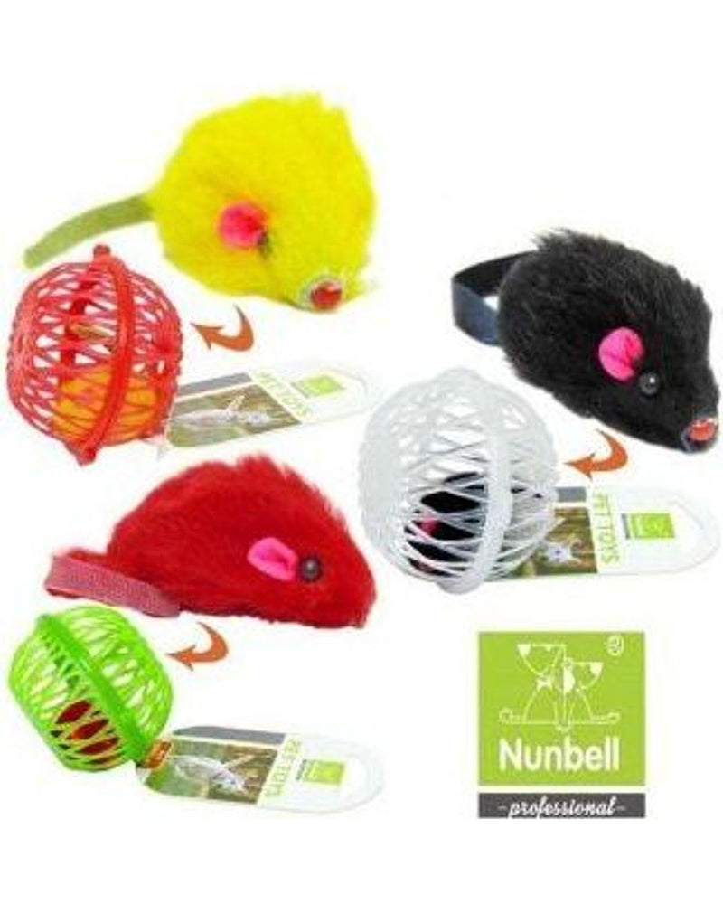 Nunbell Sesli Peluş Fareli Kafes Kedi Oyuncağı 7 cm