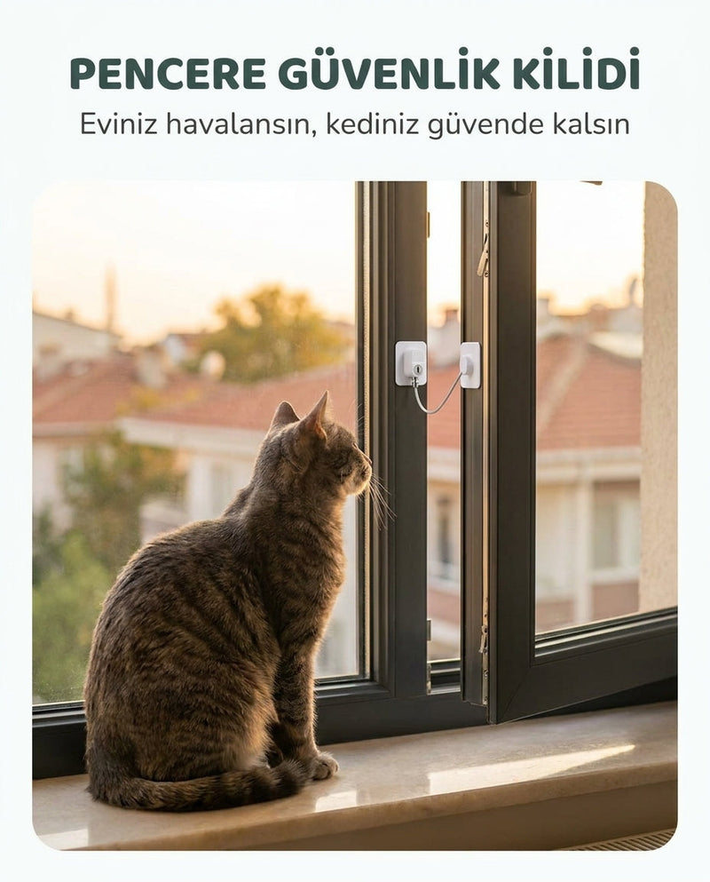 Kedi Pencere Güvenlik Kilidi (Kademeli Açılım)