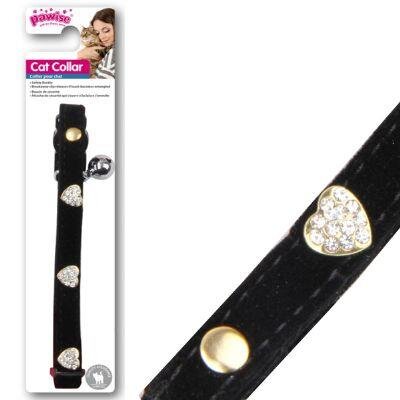 Pawise Kalp Taşlı Çıngıraklı Kedi Boyun Tasması 30 cm