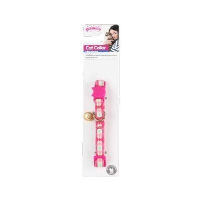 Pawise Zilli Ayarlanabilir Kedi Boyun Tasması, Pembe 30 cm