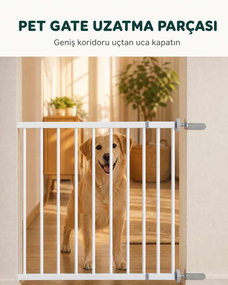 Pet Gate Uzatma Parçası 20 cm (Beyaz)
