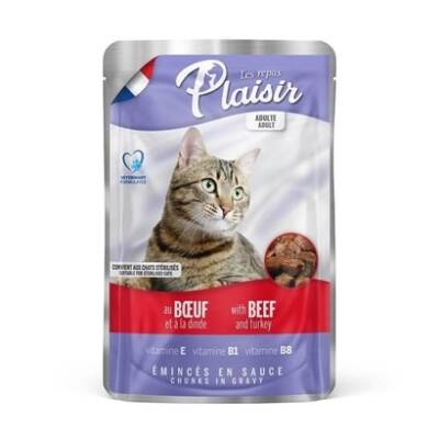 Plaisir Sığır Hindili Kısırlaştırılmış Kedi Konservesi 100 gr