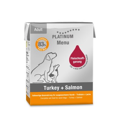 Platinum Hindili ve Somonlu Yetişkin Köpek Yaş Maması 375 gr