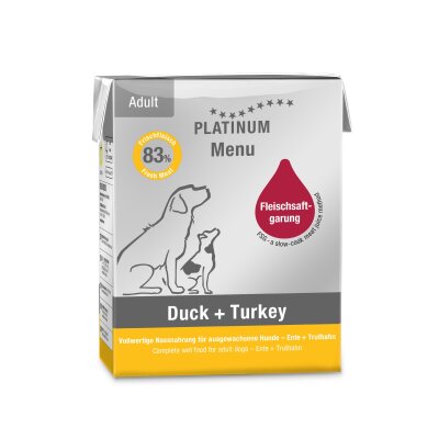 Platinum Ördekli ve Hindili Yetişkin Köpek Yaş Maması 375 gr