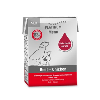 Platinum %83 Taze Etli Sığır ve Tavuklu Köpek Yaş Maması 185 gr