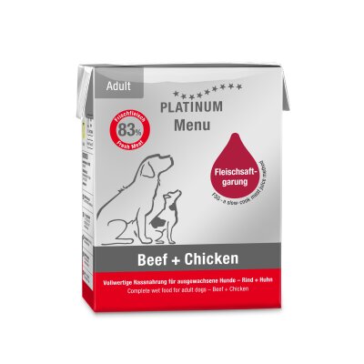 Platinum %83 Taze Etli Sığır ve Tavuklu Köpek Yaş Maması 375 gr