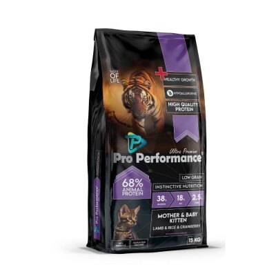 Pro Performance Kuzu Pirinçli Anne ve Yavru Kedi Maması 15 kg