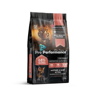Pro Performance Somon-Pirinçli Anne ve Yavru Kedi Maması 2 kg
