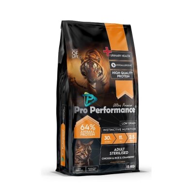 Pro Performance Tavuk-Pirinçli Kısırlaştırılmış Kedi Maması 15 kg