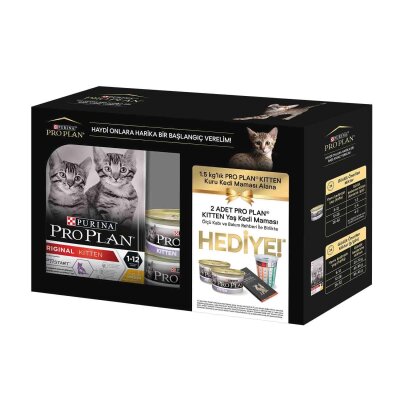 Pro Plan Tavuklu Pirinçli Yavru Kedi Maması 1,5 kg + Konserve Hediyeli