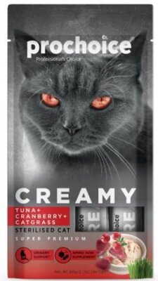 Prochoice Ton Balıklı Kedi Çimli Kısırlaştırılmış Sıvı Ödül 4x15 gr