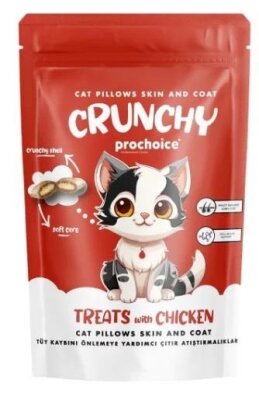 ProChoice Crunchy Tüy Sağlığı Destekli Tavuklu Çıtır Kedi Ödülü 60 gr
