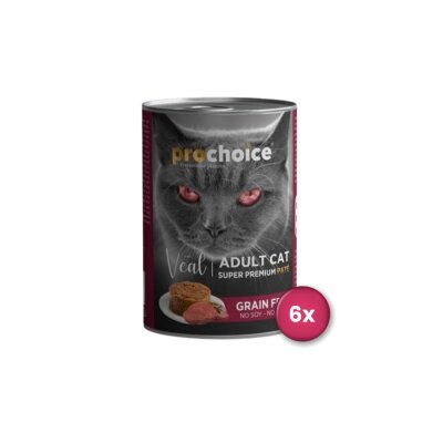 ProChoice Tahılsız Dana Etli Ezme Yetişkin Kedi Konservesi 400 gr x 6