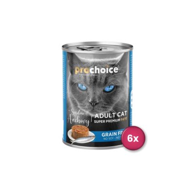ProChoice Sardalya-Hamsili Ezme Yetişkin Kedi Konservesi 400 gr x 6