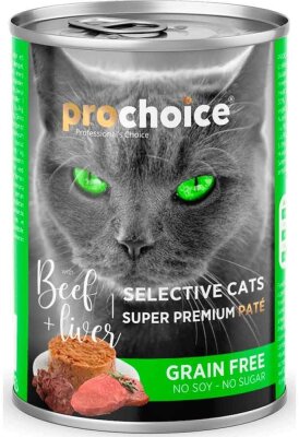 Prochoice Sığır Etli Ciğerli Tahılsız Ezme Kedi Konservesi 400 gr