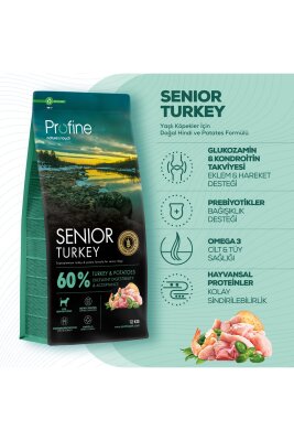 Profine Glutensiz Hindili Yaşlı Köpek Maması 12 kg