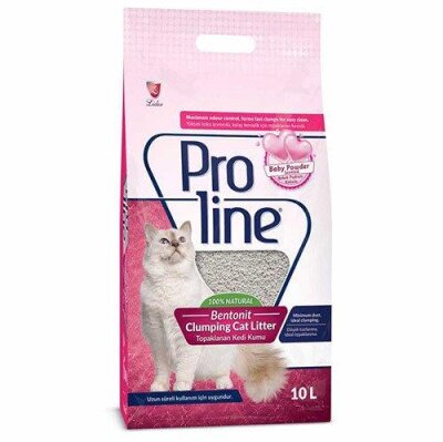 Proline Bebek Pudralı İnce Taneli Topaklanan Kedi Kumu 10 L