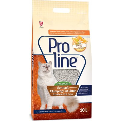 Proline Portakal Kokulu Topaklanan Bentonit Kedi Kumu 10 L