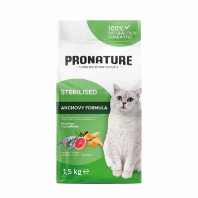 Pronature Hamsili ve Pirinçli 1,5 kg Kısırlaştırılmış Kedi Maması