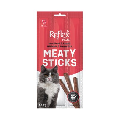 Biftekli Kuzulu Yüksek Proteinli Kedi Ödül Çubuğu 3 x 5 gr
