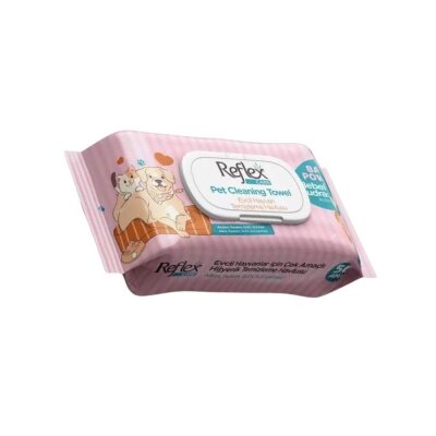 Reflex Care Durulamasız Kedi Köpek Temizleme Mendili 50'li