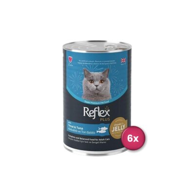 Reflex Plus Jöleli Alabalık-Ton Balıklı Kedi Konservesi 400 gr x 6